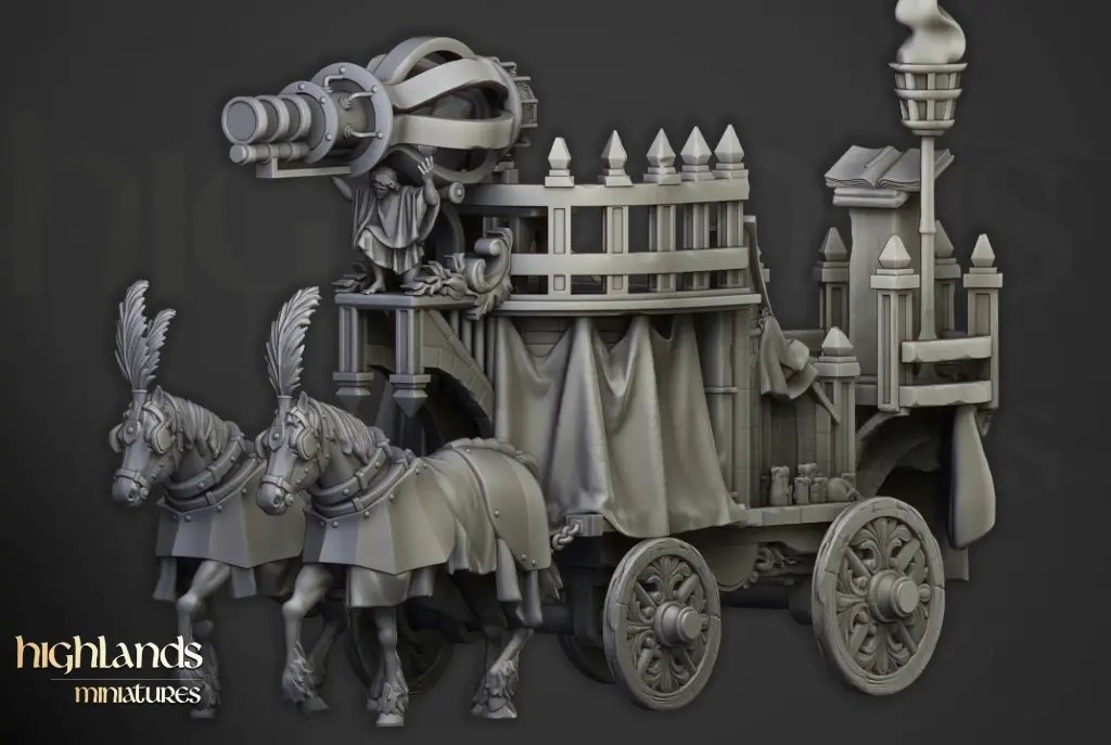Highlands Miniatures - Canon Arcanique sur Chariot