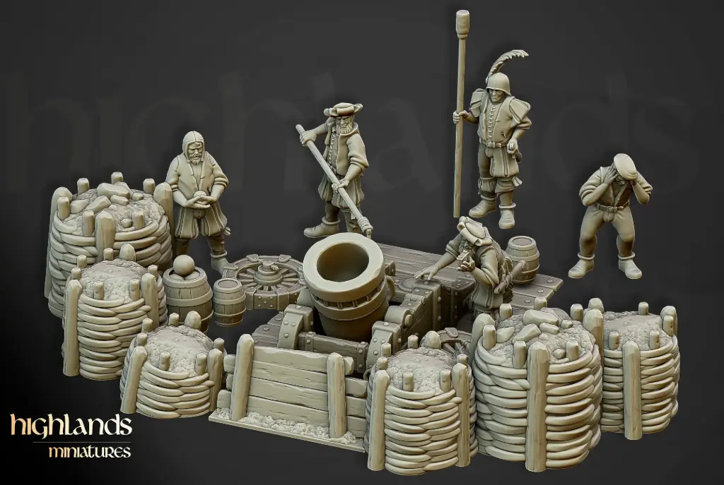 Highlands Miniatures - Mortier Impérial avec éléments de décors