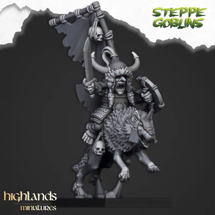 Highlands Miniatures - Khan gobelin des steppes monté sur loup