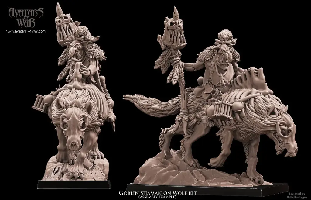 Avatars of War - Shaman gobelin sur loup (multi-part)