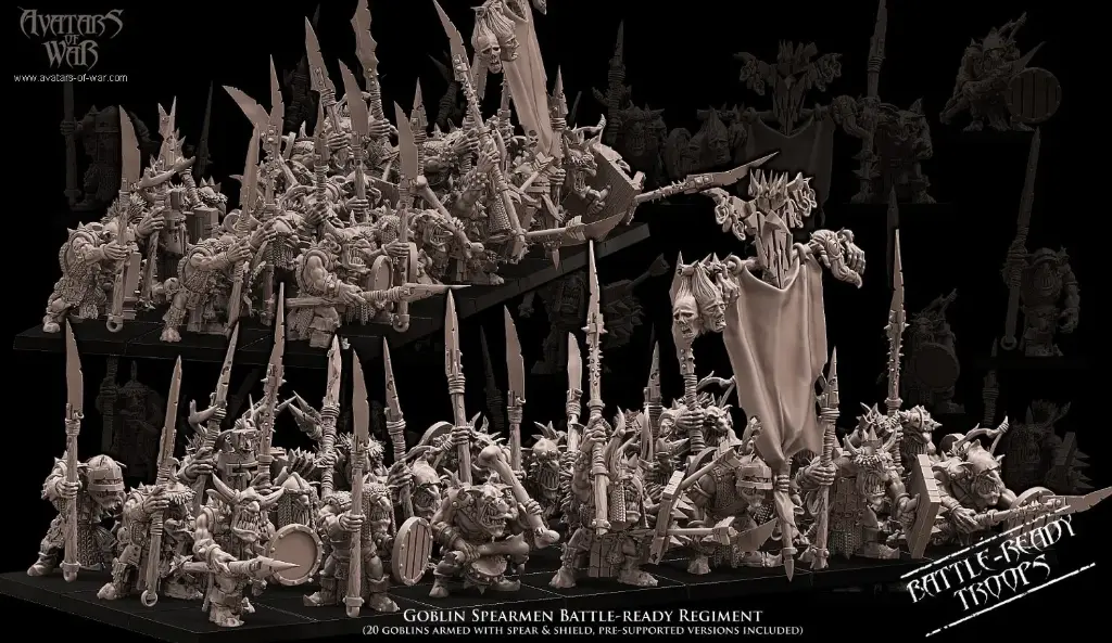 Avatars of War - Régiment de lanciers gobelins (battle-ready)