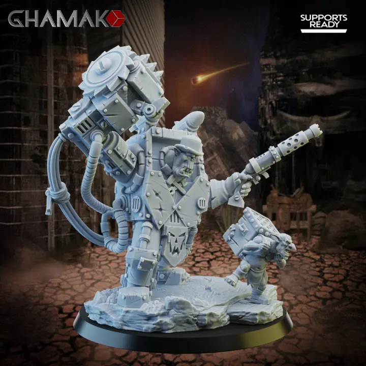 Ghamak - Wild West Orkz Warbozz 4 in Mega Armour with crew 