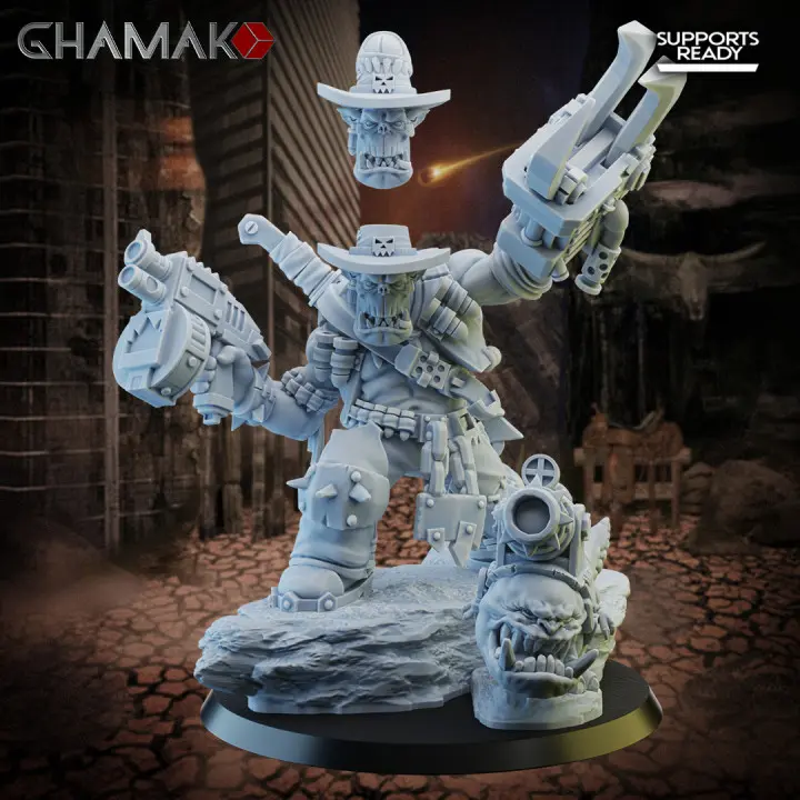 Ghamak - Wild West Orkz Warbozz with Angry fang and pet 