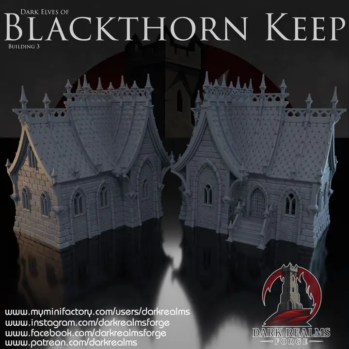 Dark realms - Blackthorn Keep - Maison elfe noir 3 (28mm)