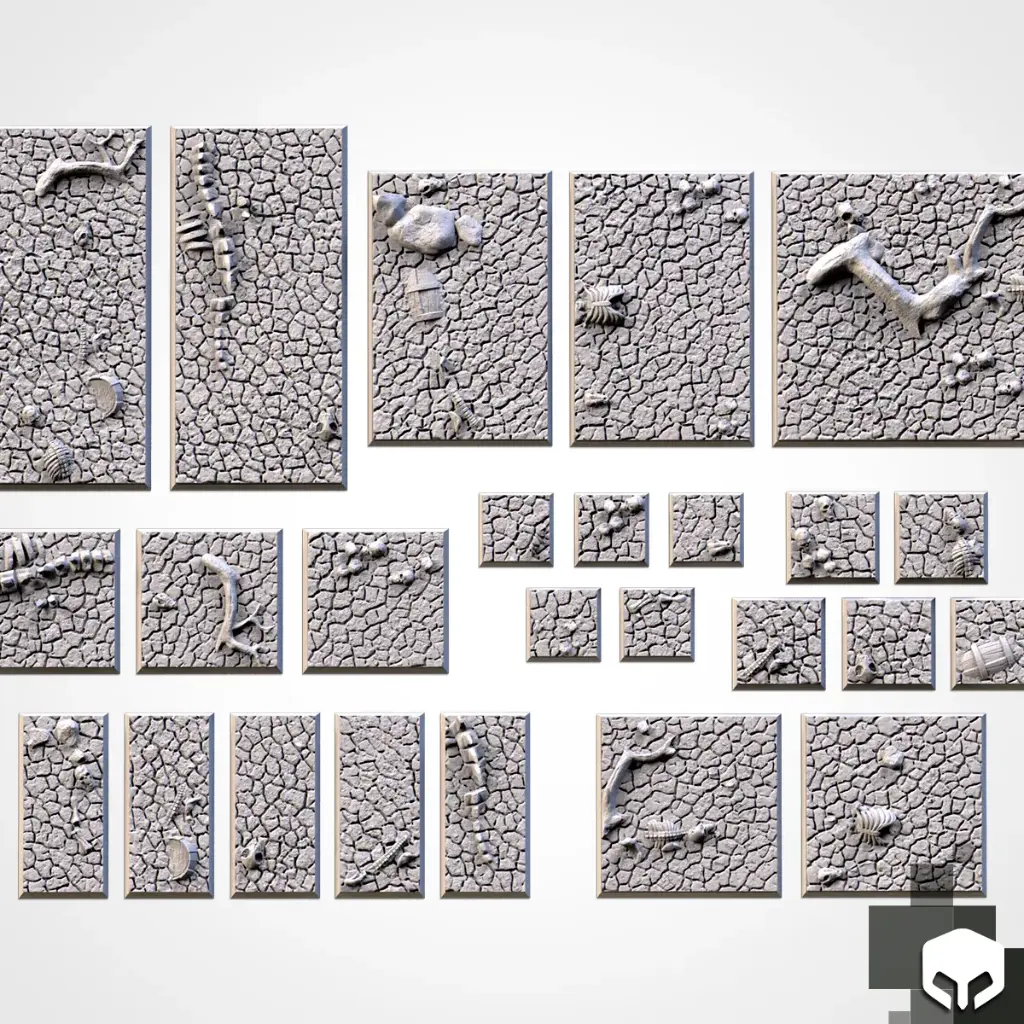 Socles Carrés/ Toppers texturés - Désert - Lot de 20 