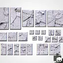 Socles Carrés/ Toppers texturés - Glace - Lot de 20