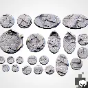 Socles Ronds / Toppers texturés - Cité en ruines - Lot de 20
