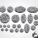 Socles Ronds / Toppers texturés - Cranes - Lot de 20