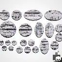 Socles Ronds / Toppers texturés - Donjon - Lot de 20