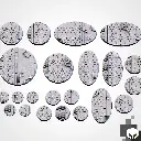 Socles Ronds / Toppers texturés - Cité SF - Lot de 20