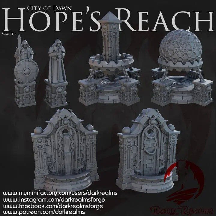 Dark realms - City of Dawn - Landmark Scatter (Lot complet) (28mm)