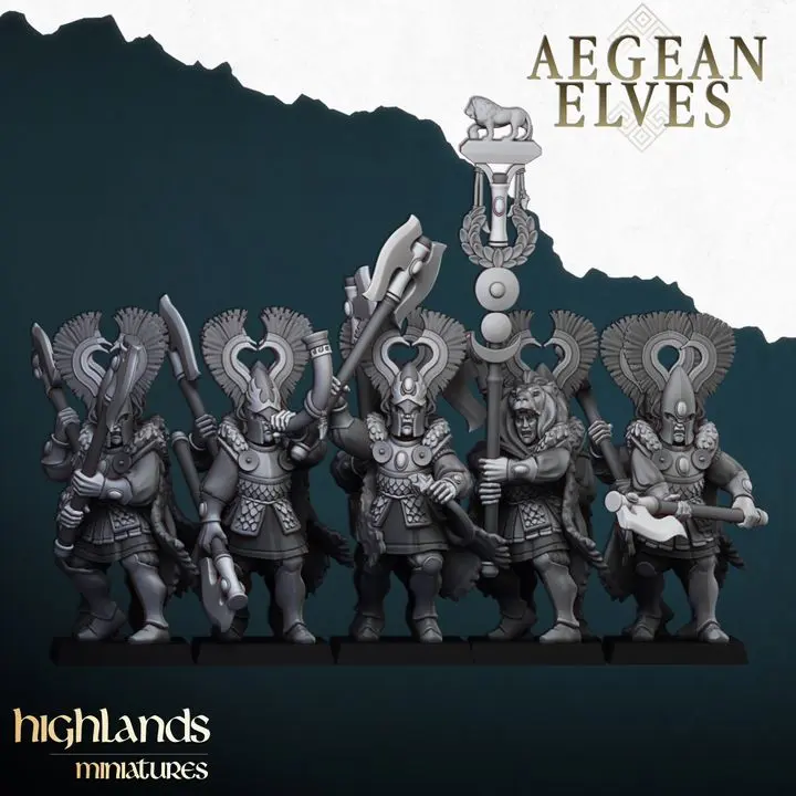 Highlands Miniatures - Hauts elfes chevaliers du lion arme à deux mains