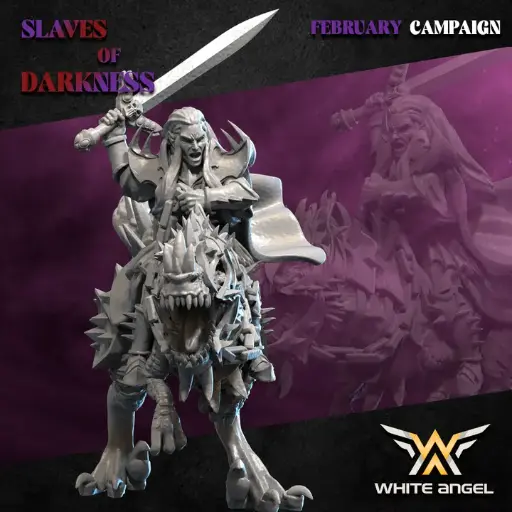 White angel - Dark elves - Seigneur noir sur raptor