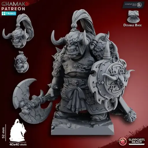 Ghamak - Fantasy - Seigneur orc noir à pied