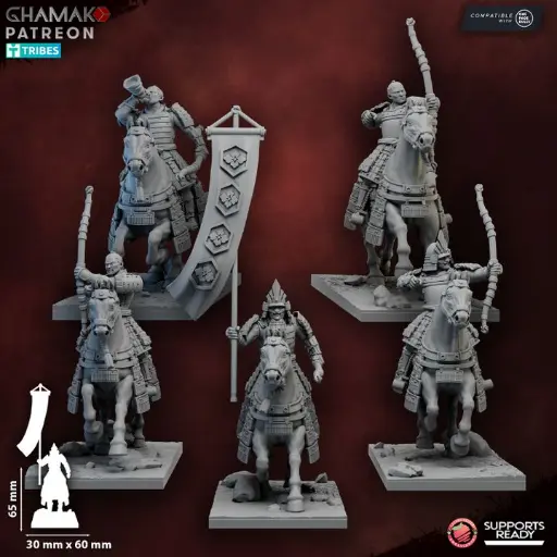 Ghamak - Fantasy -Akai - Samurai montés avec Yumi