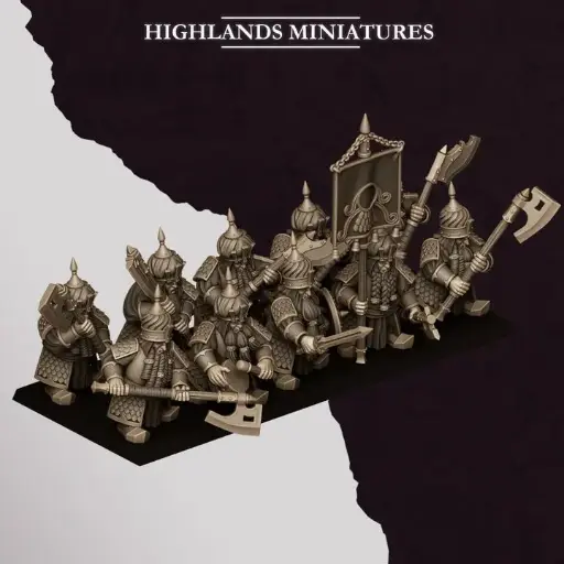 Highlands Miniatures - Nains corrompus - Guerriers avec armes lourdes