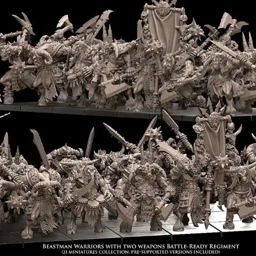 Avatars of War - Régiment de guerriers hommes-bêtes Armes à deux mains (battle-ready)