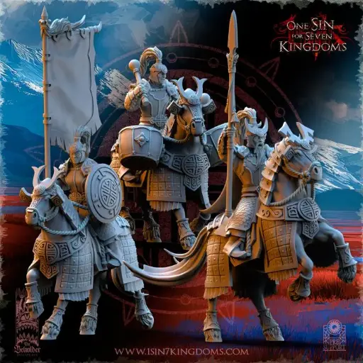 The Beholder miniatures- Astarii - Etat major cavaliers