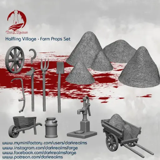 Dark realms - Halfling village (Comté) - Props set