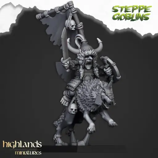 Highlands Miniatures - Khan gobelin des steppes monté sur loup