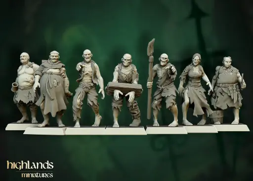 Highlands Miniatures - Villageois zombies 