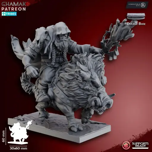 Ghamak - Fantasy - Orc Shaman sur sanglier